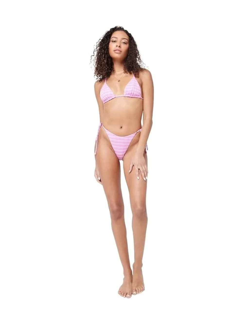 L*Space Lennox Bikini Bottoms in Electric Pique Stripe New Womens Swimsui